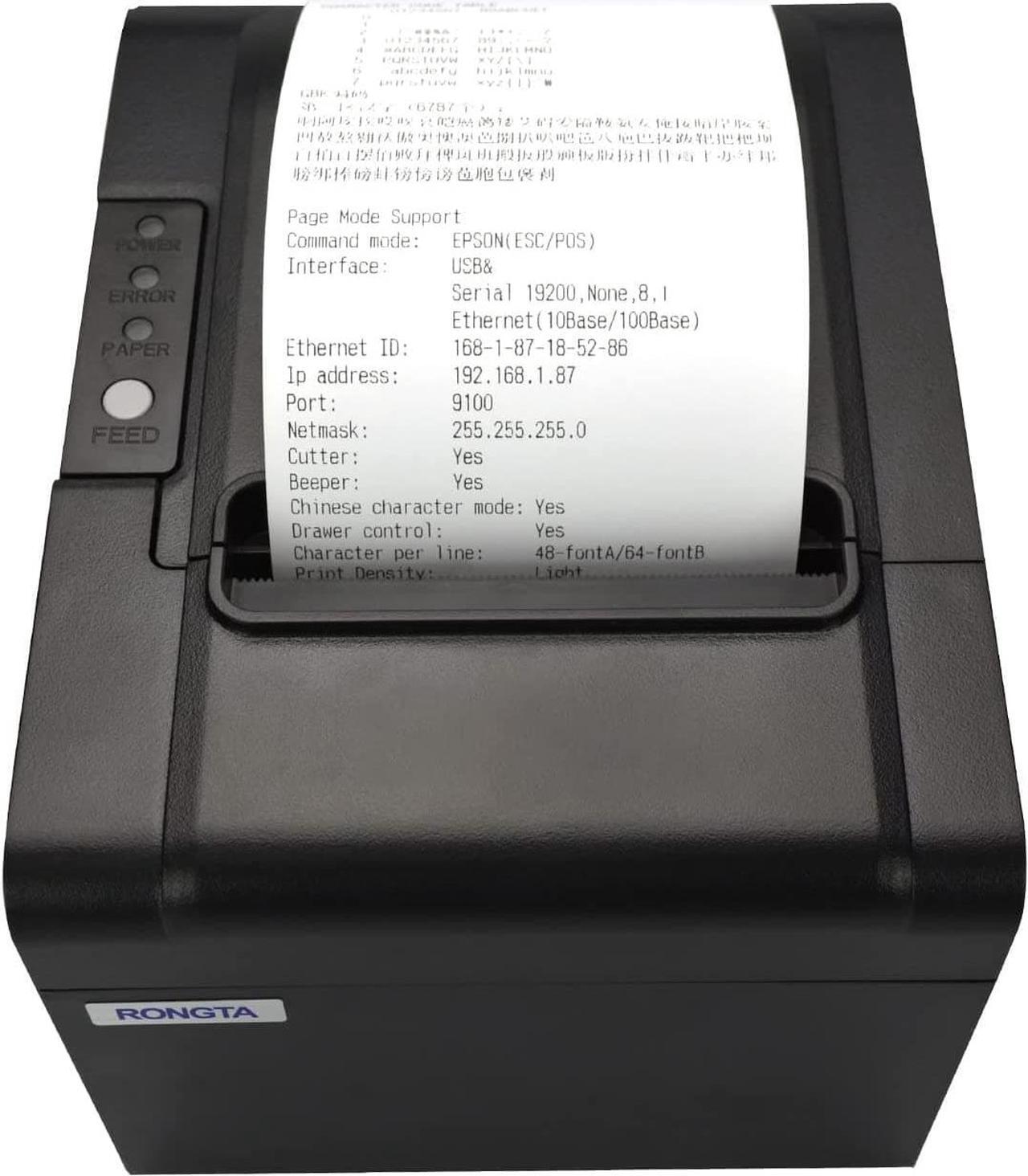 Alt view image 2 of 5 - POS Printer, 80mm USB Thermal Receipt Printer, Restaurant Kitchen Printer with Auto Cutter Support Cash Drawer,USB Serial Ethernet Interface Optional for Windows/Mac/Linux (RP326)