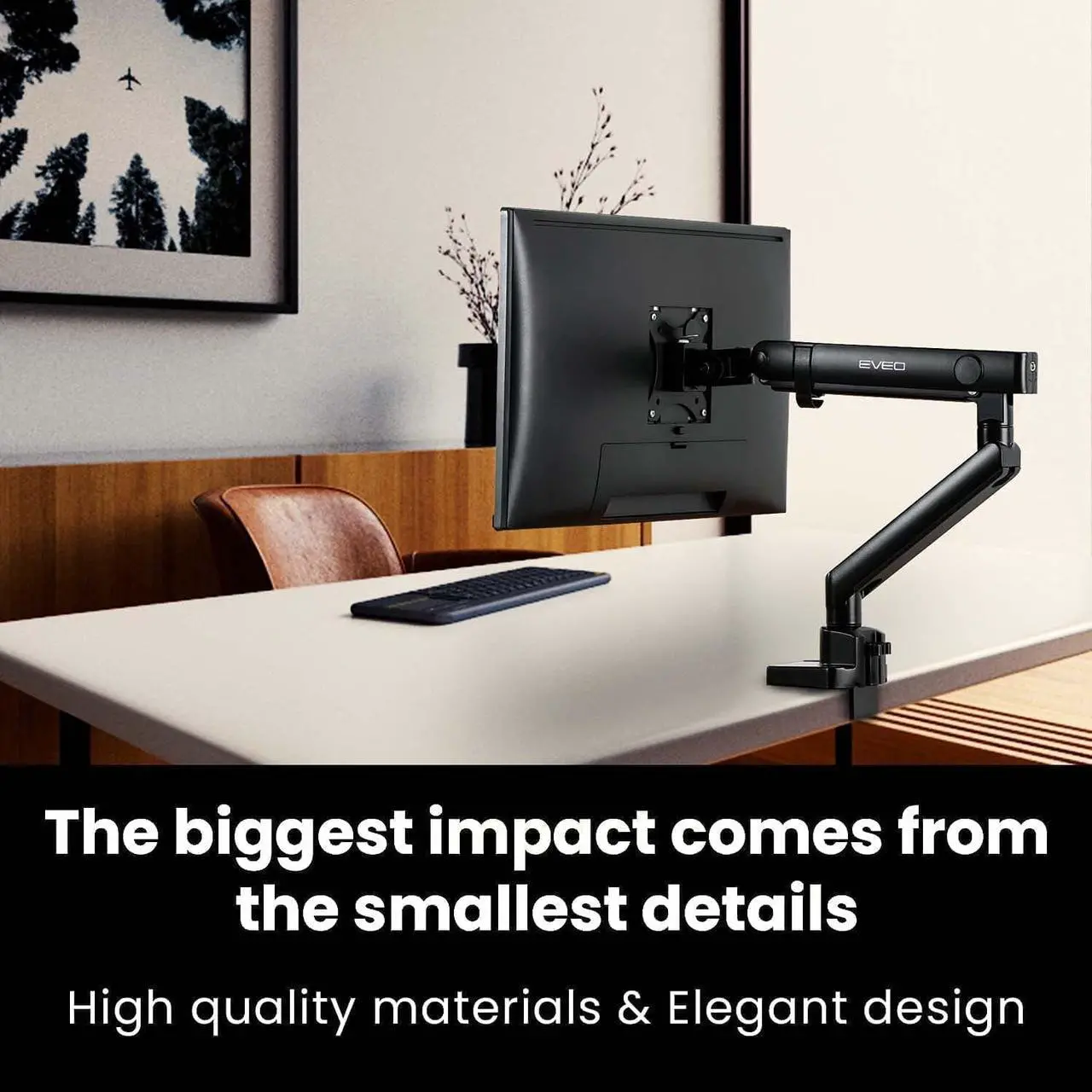 Alt view image 5 of 6 - Premium Single Monitor Arm - Adjustable Monitor Desk Mount - Full Swivel Single Monitor Mount Stand for 17 to 32 inch Computer Monitor Mount VESA Mount, Holds 17.6lbs/arm - Desk Monitor Mount