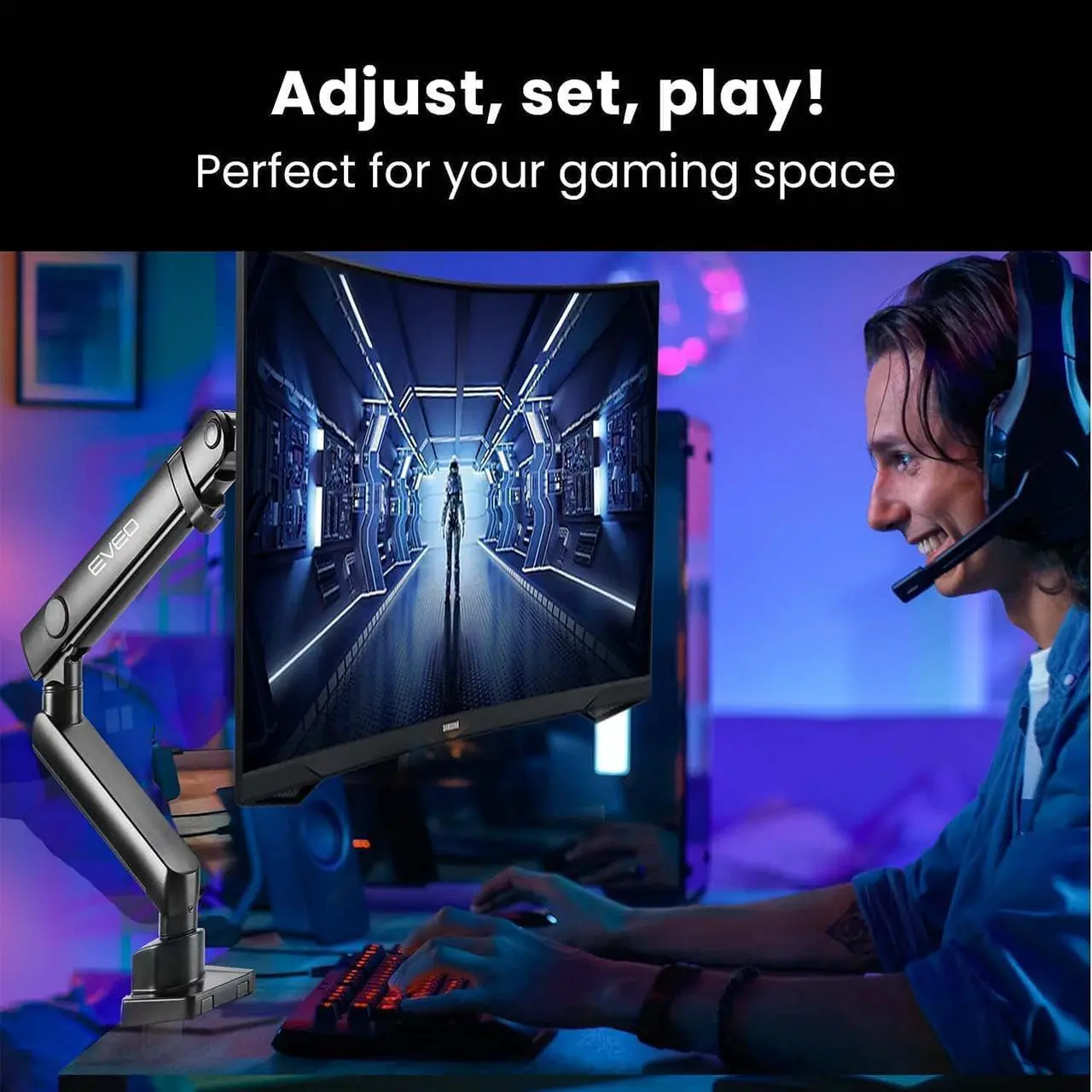 Alt view image 2 of 6 - Premium Single Monitor Arm - Adjustable Monitor Desk Mount - Full Swivel Single Monitor Mount Stand for 17 to 32 inch Computer Monitor Mount VESA Mount, Holds 17.6lbs/arm - Desk Monitor Mount