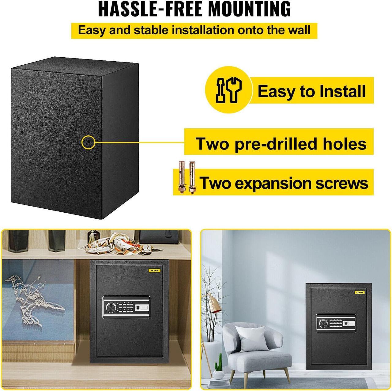 Alt view image 6 of 7 - Safe Box Lock Security 2.1 Cubic Feet Fingerprint Biometric Home Office