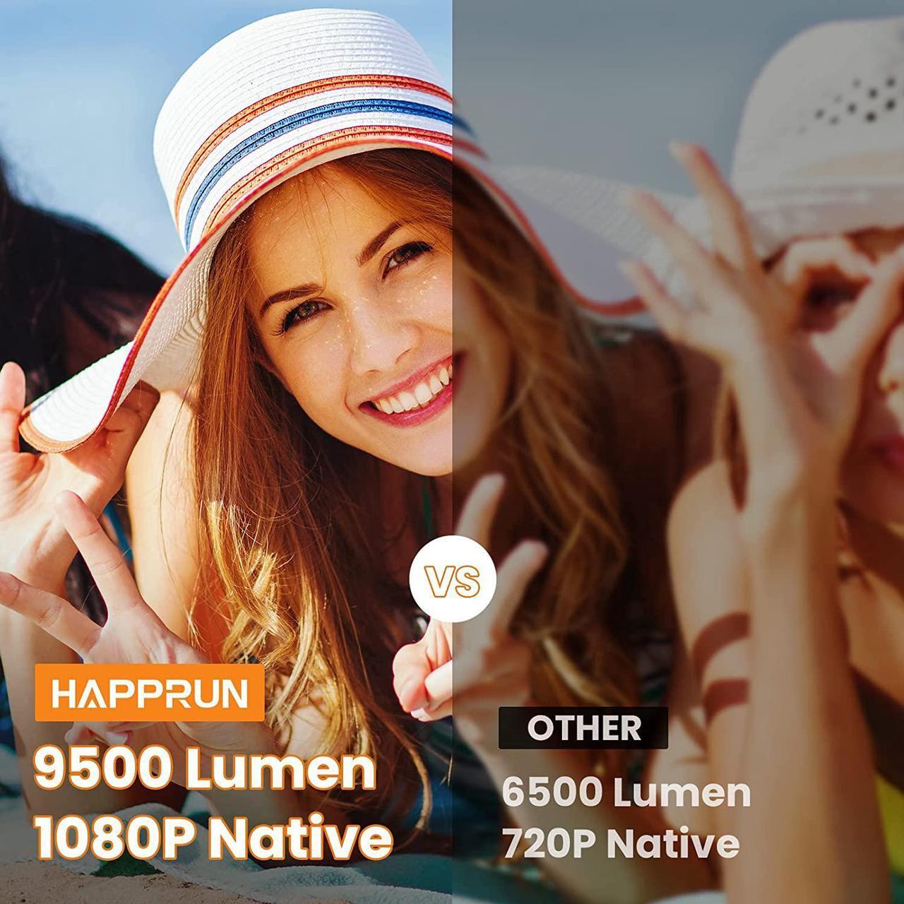 Alt view image 2 of 7 - Projector, Native 1080P Bluetooth Projector with 100''Screen, 9500L Portable Outdoor Movie Projector Compatible with Smartphone, HDMI,USB,AV,Fire Stick, PS5