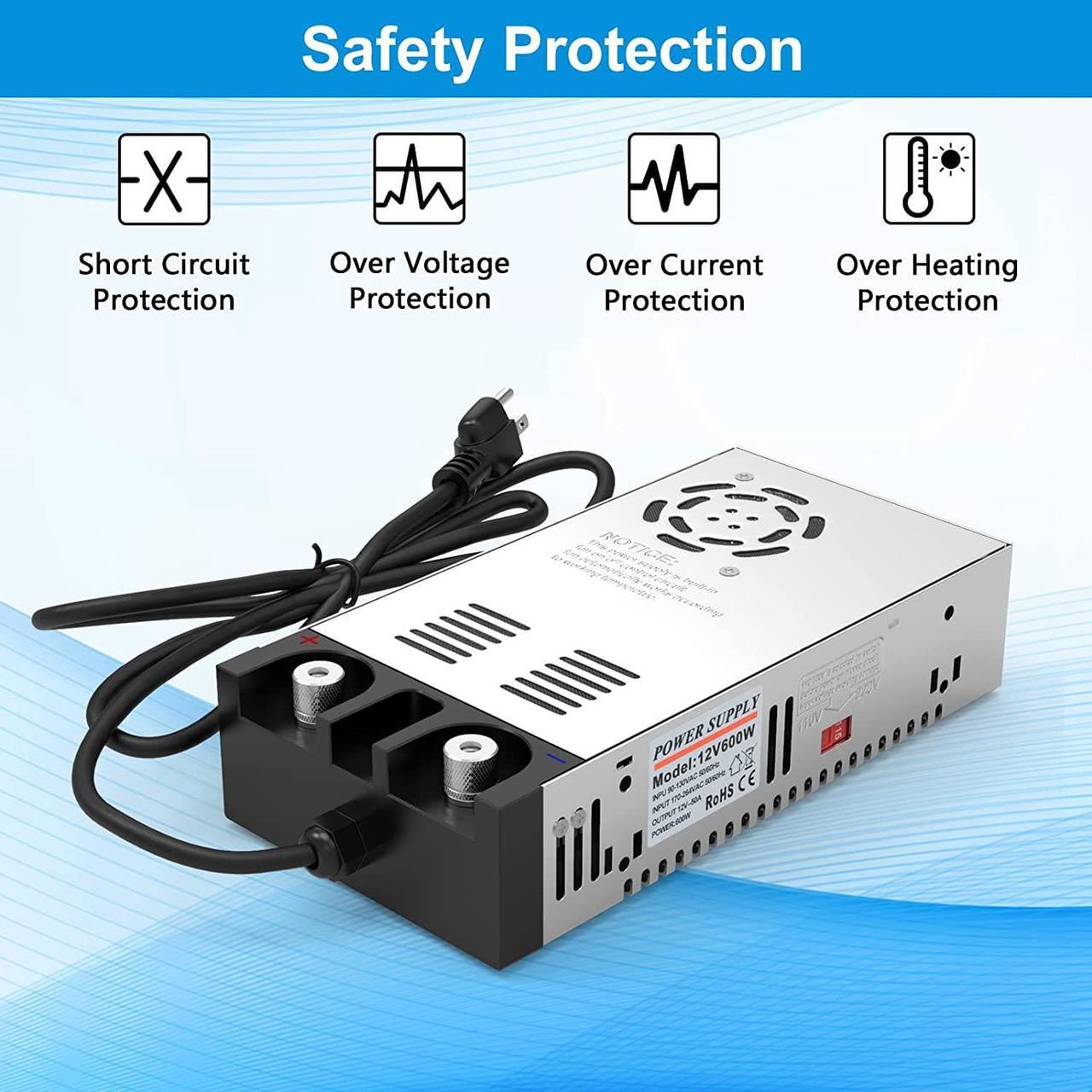 Alt view image 5 of 7 - Converter 110V AC to 12V DC Power Supply Transformer Adapter Charger Max 600W 50A