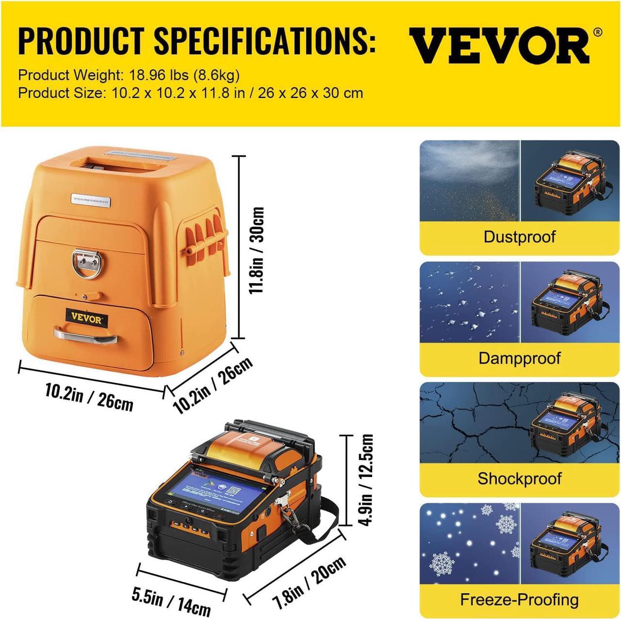 Alt view image 7 of 7 - AI-9 Fiber Fusion Splicer with 5 Seconds Splicing Time Melting 15 Seconds Heating 7800mah Fusion Splicer Machine Optical Fiber Cleaver Kit for Optical Fiber & Cable Projects