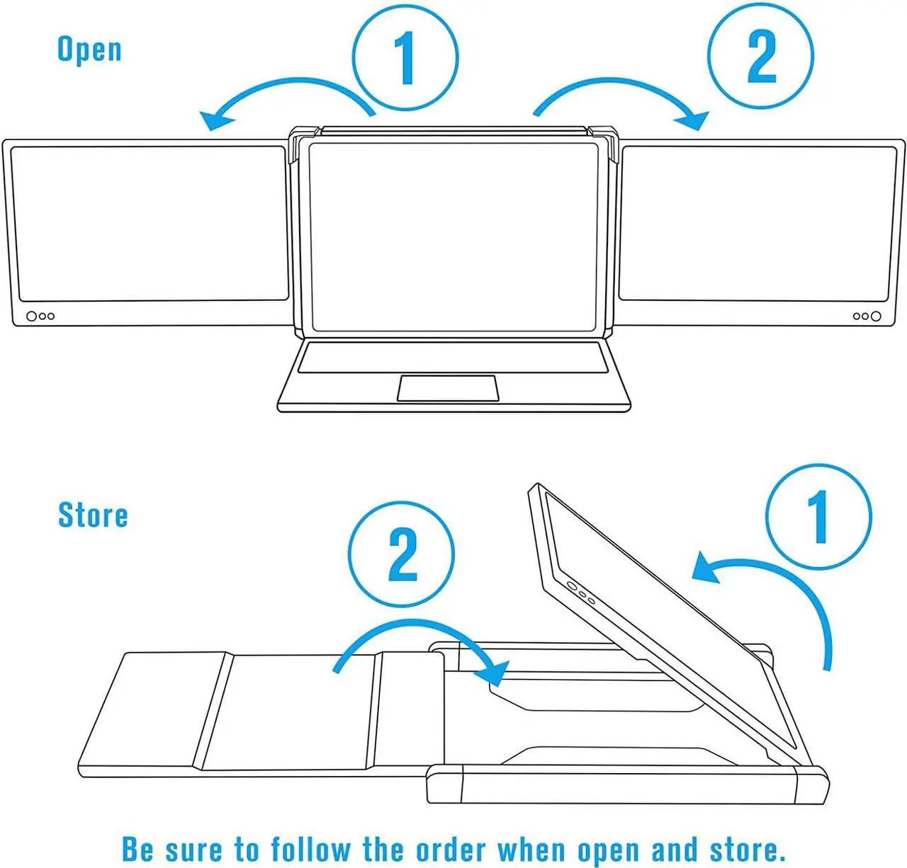 Alt view image 7 of 7 - Laptop Screen Extender, 12 Full HD IPS Display Portabe Monitor for Laptop, KEFEYA Attachable Dual Monitor, HDMI/USB-A/Type-C Plug and Play for Windows, Chrome & Mac