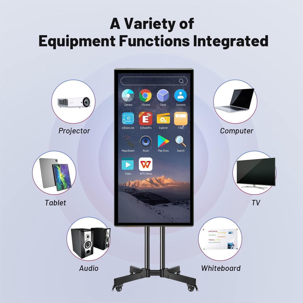 Alt view image 2 of 7 - Smart Board, 49 Inch Digital Electronic Whiteboard and Smartboard for Classroom, Screen Mirroring from for Live Streaming, Digital Signage Displays and Player for Advertising(Board Only)