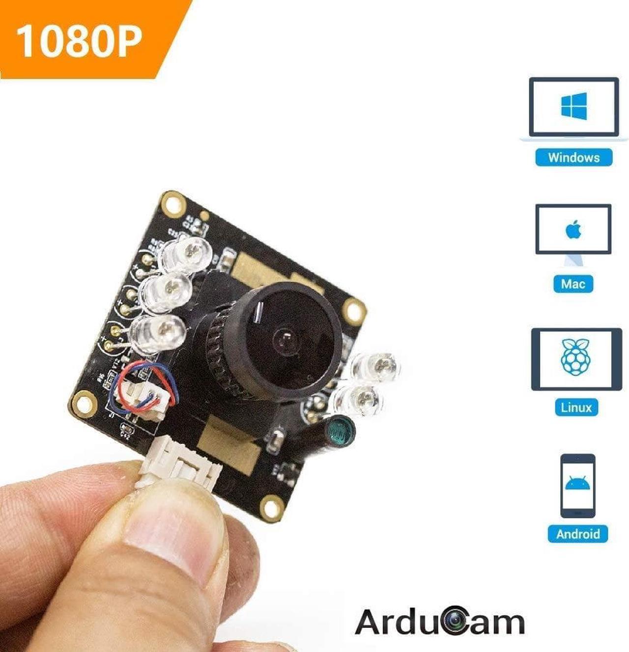 Alt view image 2 of 6 - 1080P Day & Night Vision USB Camera for Computer, 2MP Automatic IR-Cut Switching All-Day Image USB2.0 Webcam Board with IR LEDs for Windows, Linux, Android and Mac OS