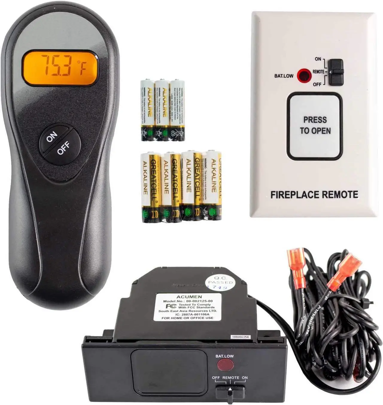 Main image of Acumen On/Off Fireplace Remote Control with 9-Foot Wires (RCK-IW)