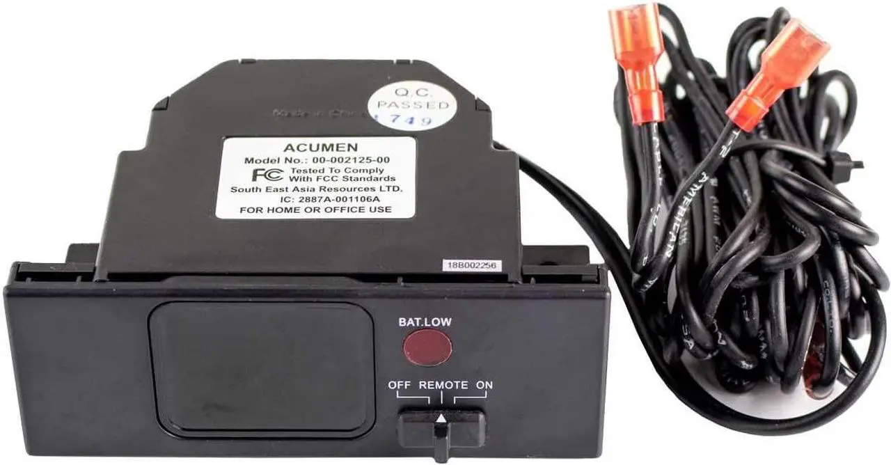 Alt view image 5 of 6 - Acumen On/Off Fireplace Remote Control with 9-Foot Wires (RCK-IW)
