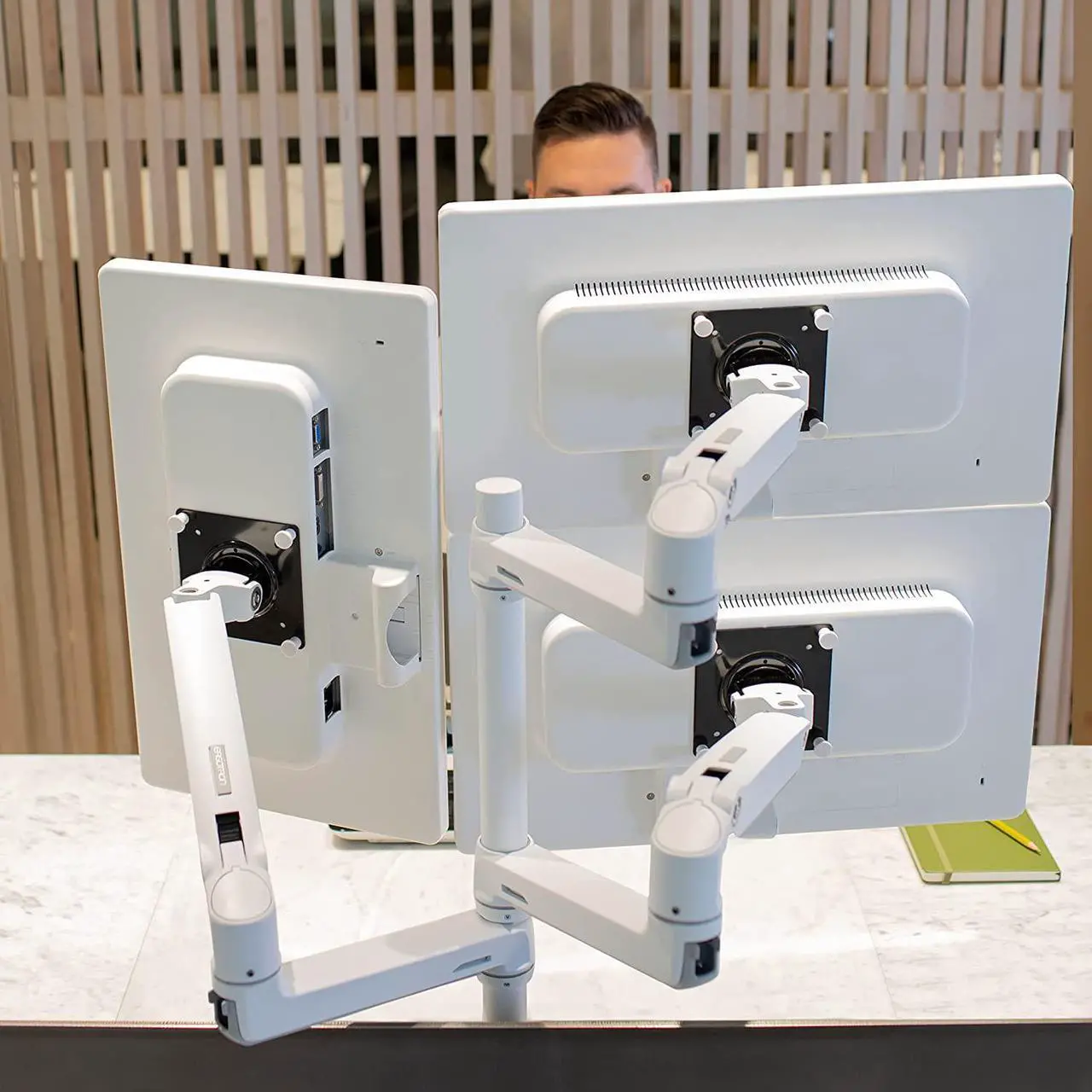 Alt view image 2 of 3 - Ergotron LX Triple Monitor Arm, VESA Desk Mount  for 3 Monitors Up to 40 Inches, 7 to 14 lbs Each