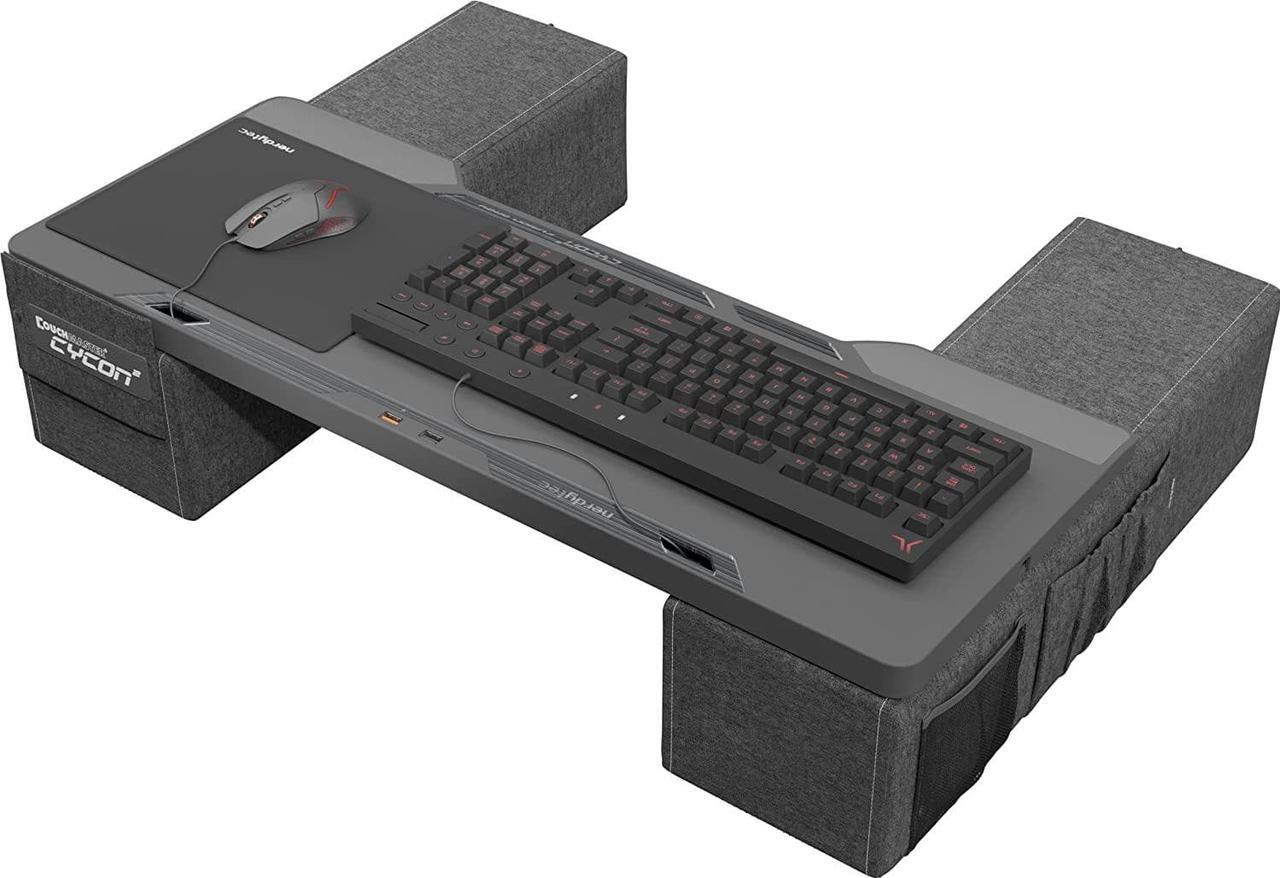Alt view image 5 of 6 - Couchmaster CYCON² Fusion Grey - Couch Gaming Desk for Mouse & Keyboard (for PC, PS4/5, Xbox One/Series X), Ergonomic lapdesk for Couch & Bed