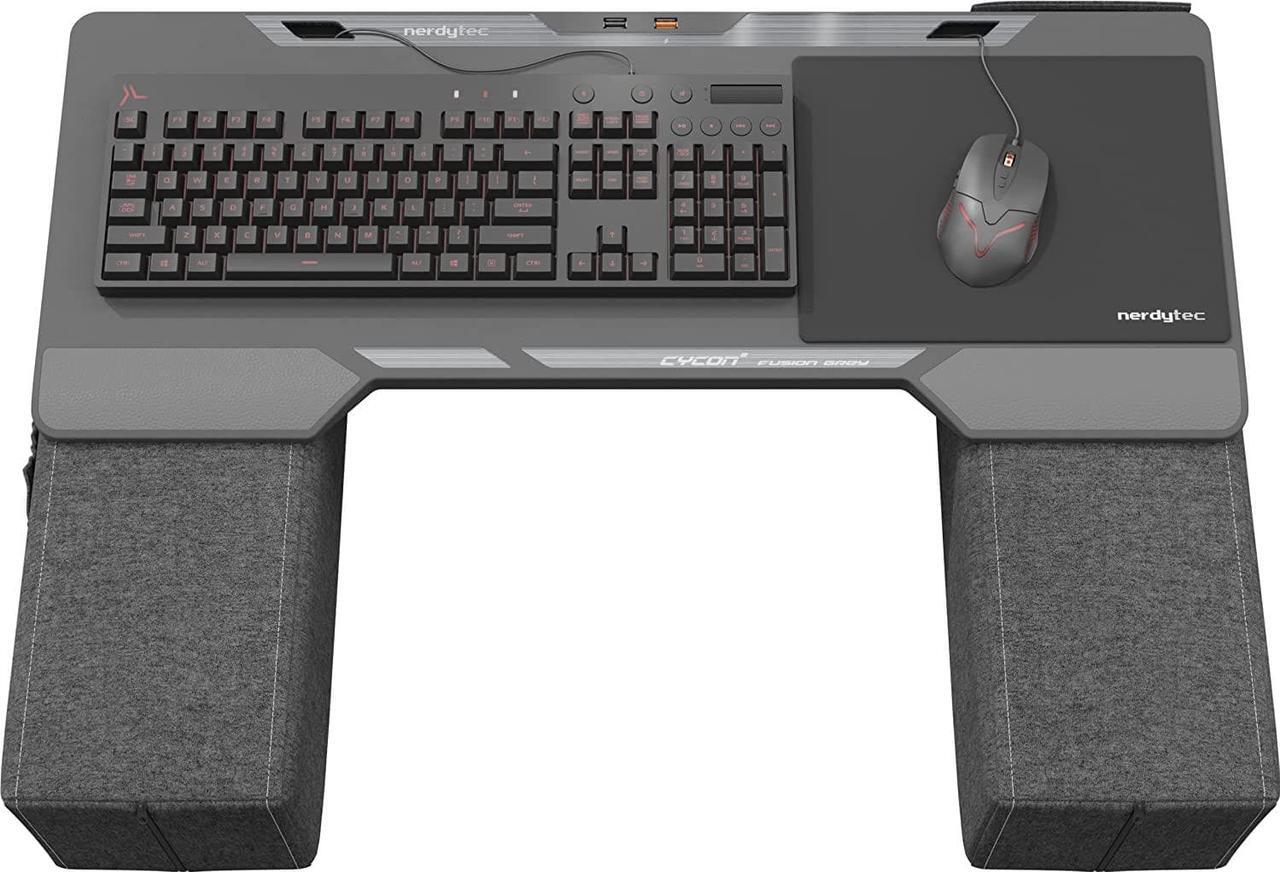 Alt view image 3 of 6 - Couchmaster CYCON² Fusion Grey - Couch Gaming Desk for Mouse & Keyboard (for PC, PS4/5, Xbox One/Series X), Ergonomic lapdesk for Couch & Bed
