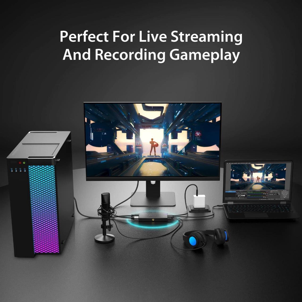 Alt view image 7 of 7 - j5create 4K Game Video Capture Card with PD 60W Pass-Through Charging, Stream and Record 4K Video on PS5, PS4, Xbox, Switch, Work with OBS, Twitch, YouTube