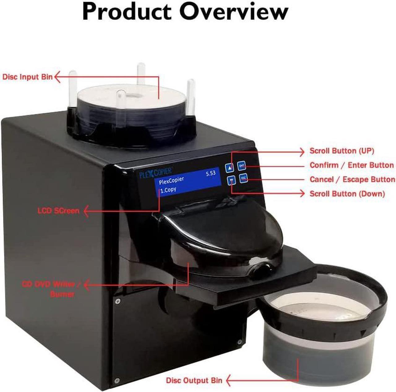 Alt view image 2 of 6 - PlexCopier PCX-1 MiniLoader 1 Target DVD CD Automated Duplicator with 1TB Hard Drive