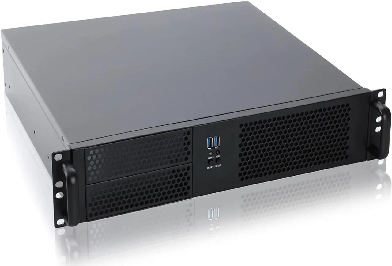 Main image of 2U Micro ATX Compact Rackmount 2 x 5.25 Chassis Support ATX PS2 PSU with Side 80mm Fan