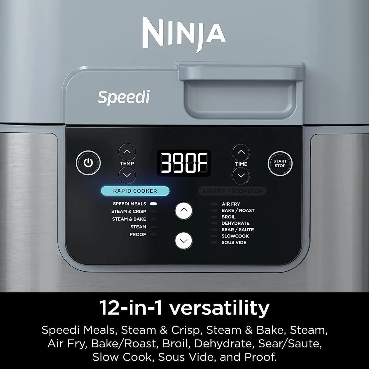 Alt view image 7 of 7 - Ninja Speedi Rapid Cooker & Air Fryer, 6-Quart Capacity, 12-in-1 Functions to Steam, Bake, Roast, Sear, Sauté, Slow Cook, Sous Vide & More, 15-Minute Speedi Meals All In One Pot, Sea Salt Gray