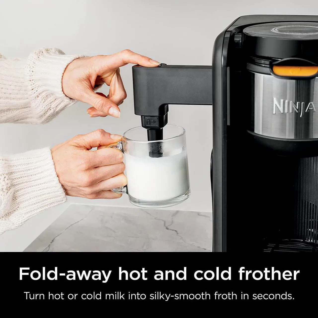Alt view image 5 of 7 - Ninja Hot and Cold Brewed System, Tea & Coffee Maker, with Auto-iQ, 6 Sizes, 5 Styles, 5 Tea Settings, 50 oz Thermal Carafe, Frother, Coffee & Tea Baskets, Dishwasher Safe Parts, Black