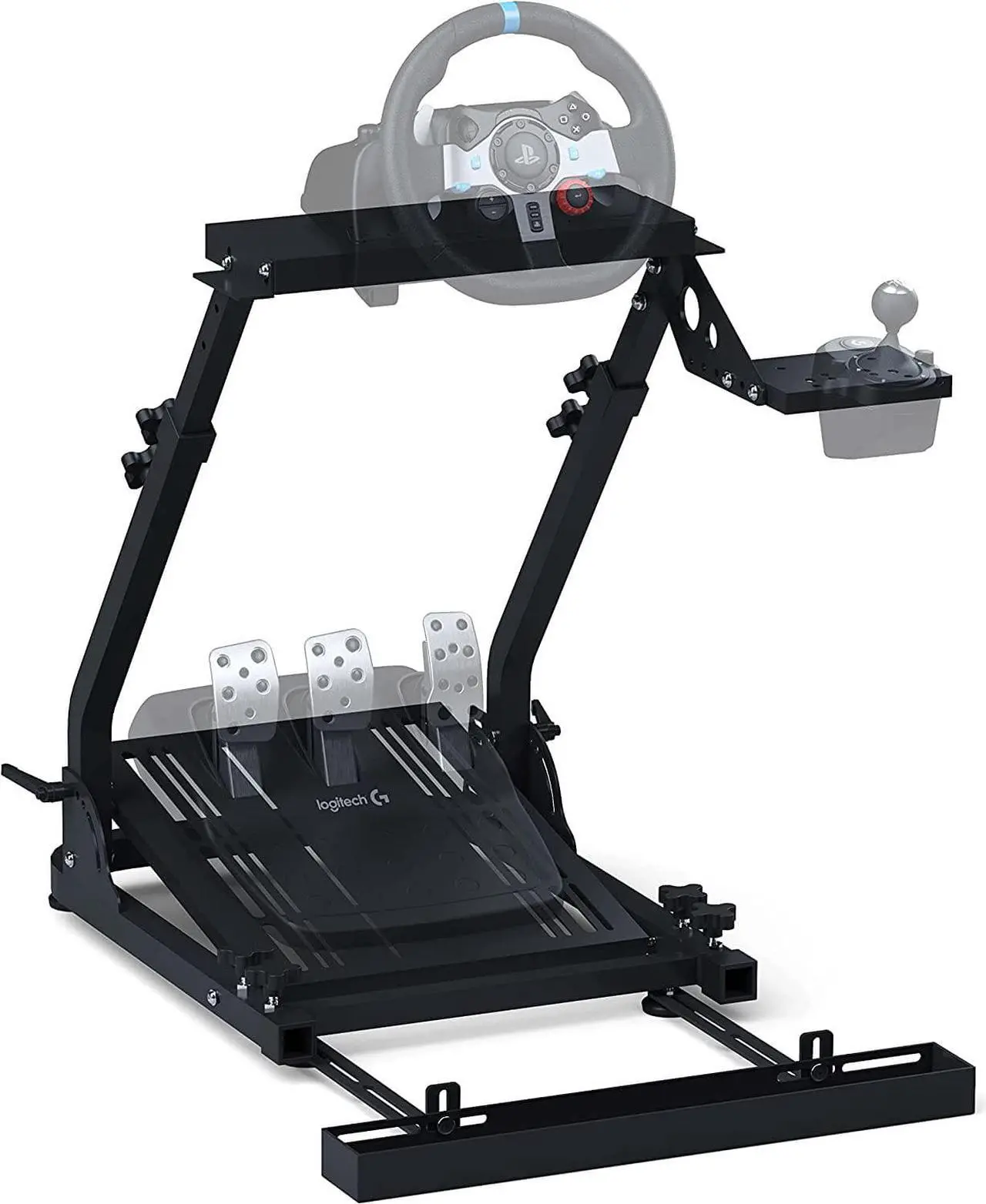 Main image of GT OMEGA Classic Wheel Stand Steering Wheel Stand for Logitech Steering Wheel G923, Logitech G29, Logitech G920 with Chair Link - Thrustmaster T300, T500 TX & TH8A - PS4 Xbox