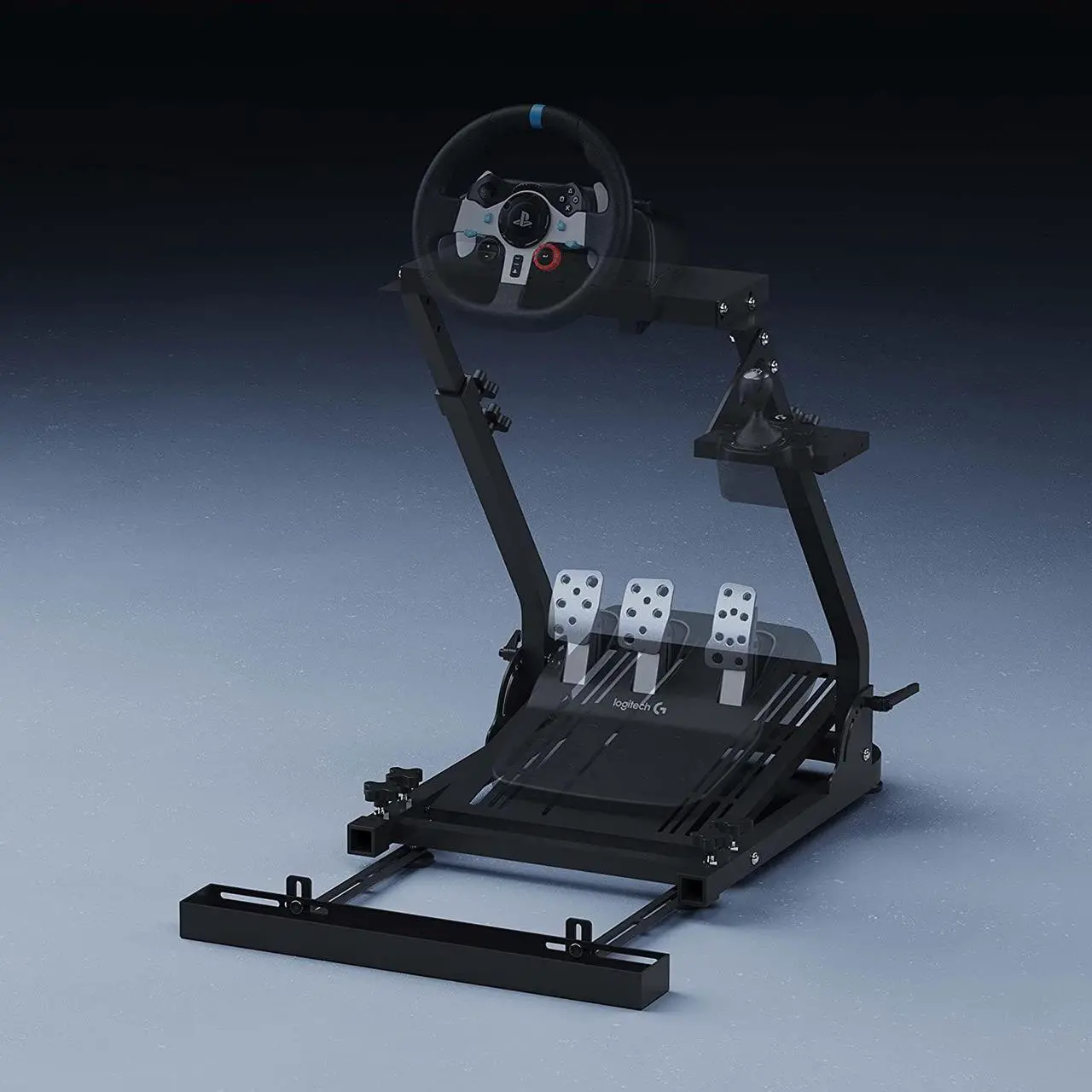 Alt view image 5 of 6 - GT OMEGA Classic Wheel Stand Steering Wheel Stand for Logitech Steering Wheel G923, Logitech G29, Logitech G920 with Chair Link - Thrustmaster T300, T500 TX & TH8A - PS4 Xbox