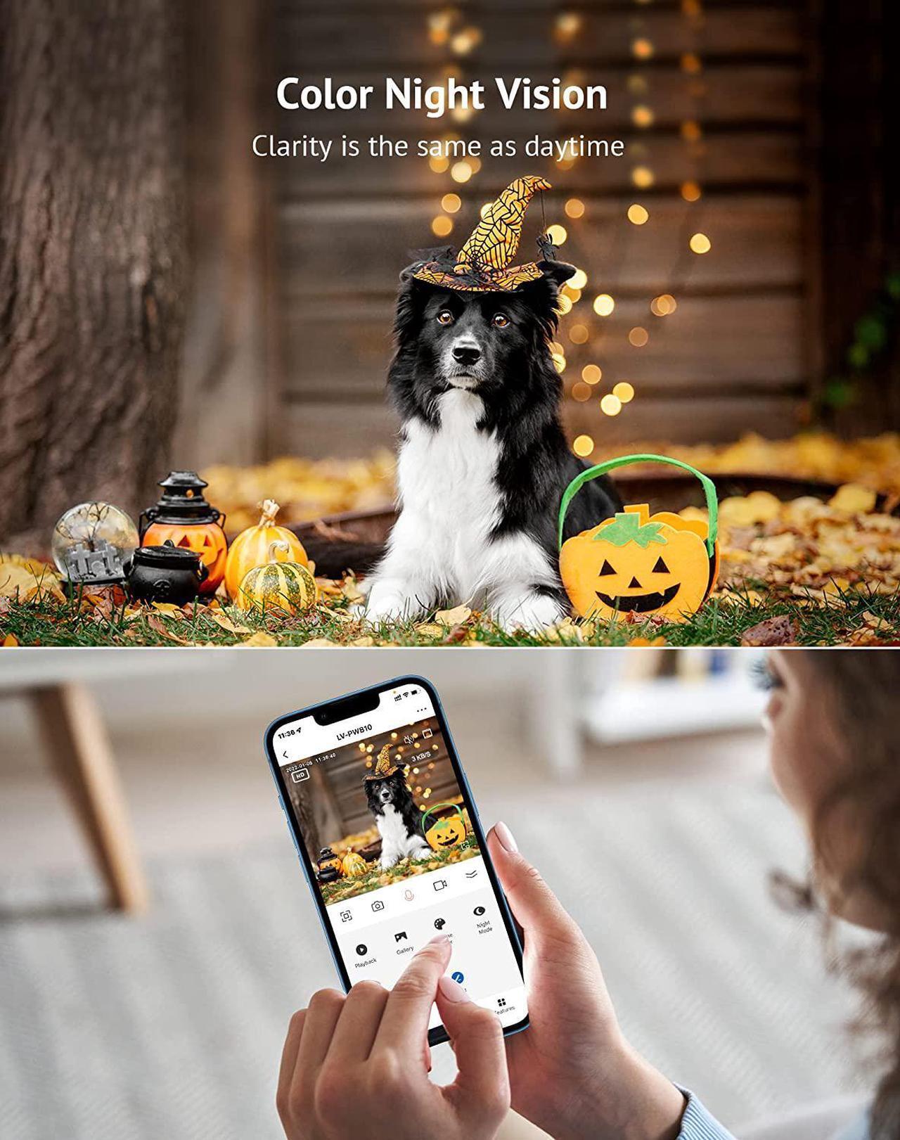 Alt view image 3 of 7 - 2K Security Camera Outdoor with Color Night Vision,3MP Wired Cameras for Home Security,IP65 Waterproof Camera, 24/7 Live Video,2 Way Audio,Cloud Storage/SD Slot, 4pcs