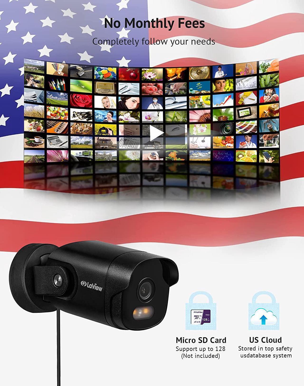 Alt view image 5 of 7 - 2K Security Camera Outdoor with Color Night Vision,3MP Wired Cameras for Home Security,IP65 Waterproof Camera, 24/7 Live Video,2 Way Audio,Cloud Storage/SD Slot, 4pcs