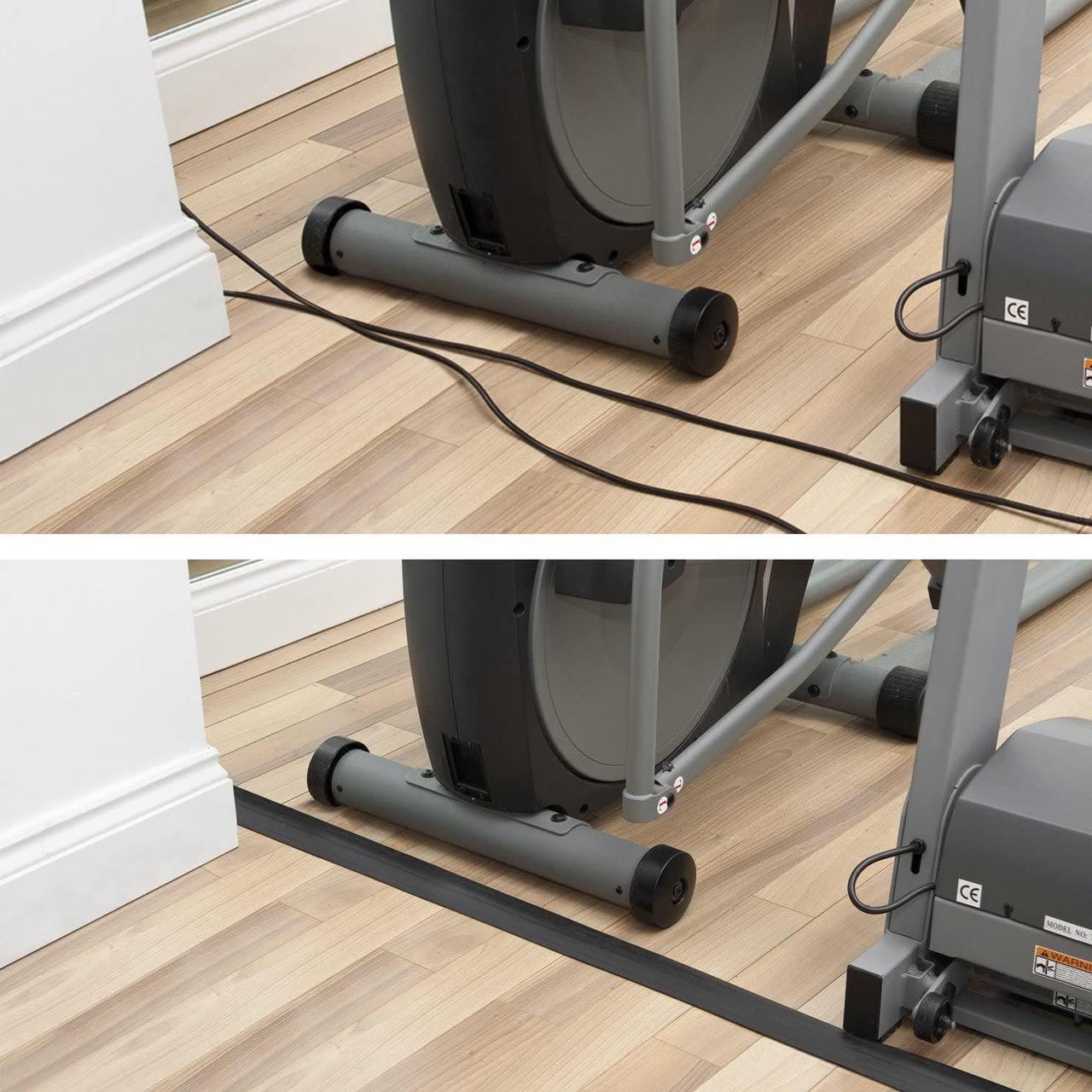 Alt view image 4 of 7 - 30ft Floor Cord Cover, Floor Cable Protector, Extension Cord Cover, Protect Wires & Prevent Cable Trips, Cable Management Solution - Cord Cavity = 0.63" (W) x 0.31" (H) - Black