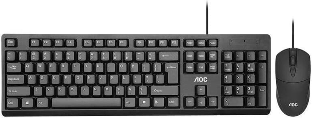 AOC KM160 Wired keyboard and Mouse Set , Laptop desktop Computer Business Office Games Universal , USB Port