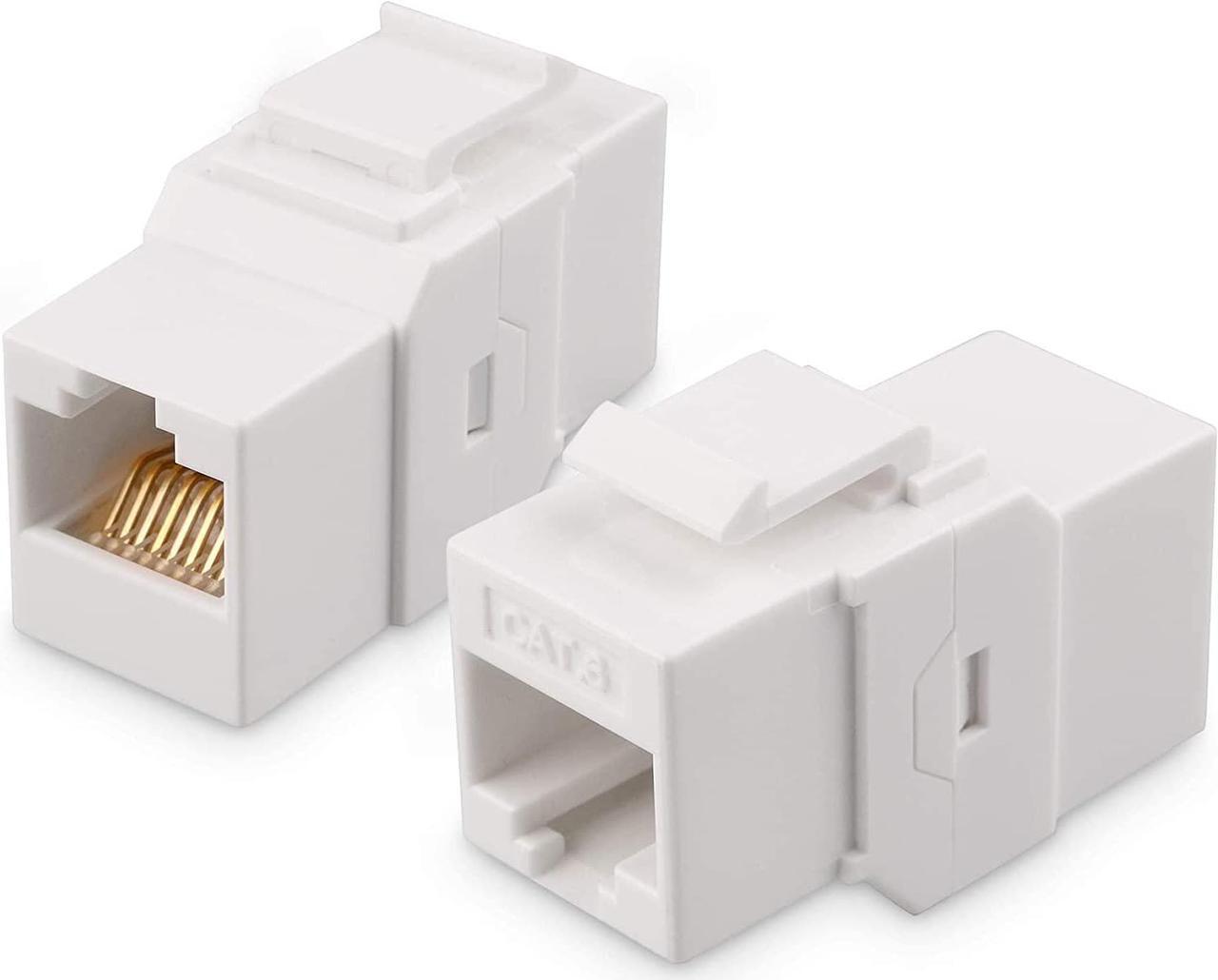 Alt view image 4 of 4 - Cable Matters 2-Pack 1-Port Ethernet Wall Plate, Cat6 Wall Plate / Cat5 Ethernet Wall Outlet in White with White Ethernet Keystone Jack