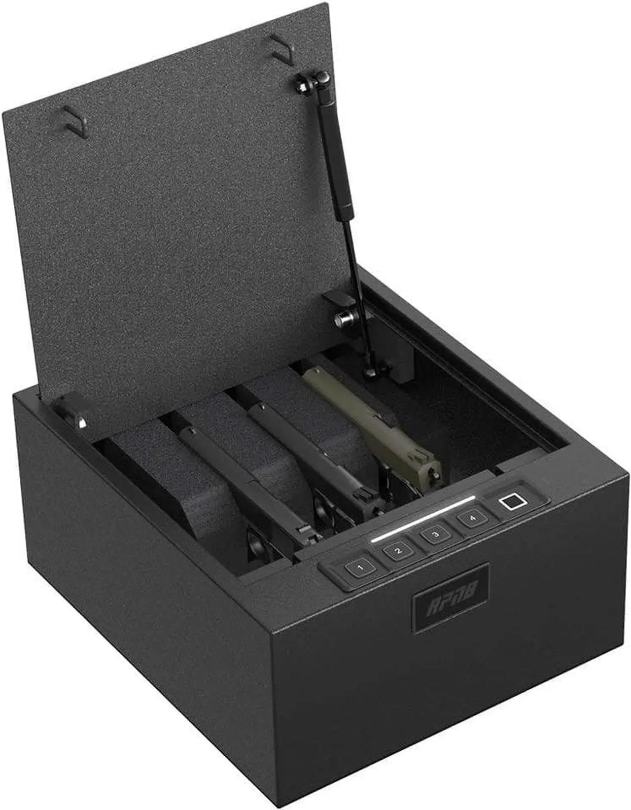 Main image of Gun Safe,4-Pistol Multifunction Gun Safe,California DOJ Certified,Quick-Access Firearm Safety Device with Digital Key Pad & Biometric Fingerprint