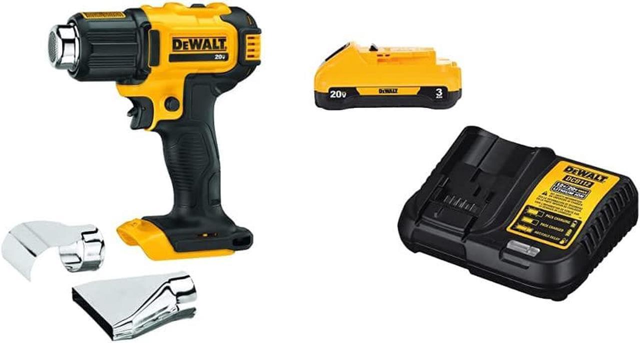 Main image of DEWALT 20V MAX Cordless Heat Gun, Tool Only with 20V MAX Battery Pack with Charger, 3-Ah (DCE530B & DCB230C)
