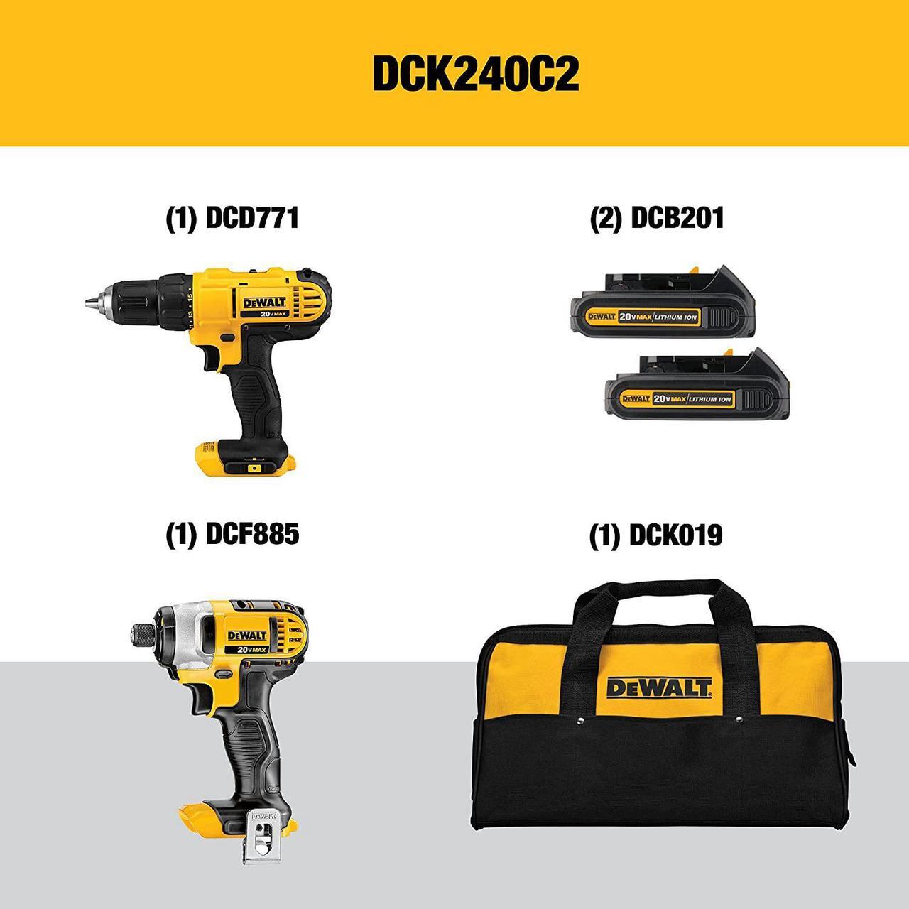 Alt view image 2 of 7 - DEWALT 20V MAX Cordless Drill and Impact Driver, Power Tool Combo Kit with 2 Batteries and Charger