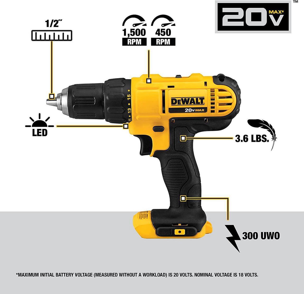 Alt view image 3 of 7 - DEWALT 20V MAX Cordless Drill and Impact Driver, Power Tool Combo Kit with 2 Batteries and Charger