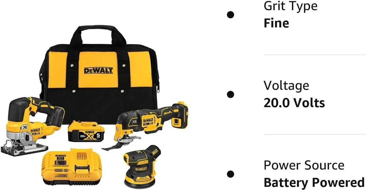 Alt view image 7 of 7 - DEWALT 20V MAX Power Tool Combo Kit, Cordless Woodworking 3-Tool Set with 5ah Battery and Charger