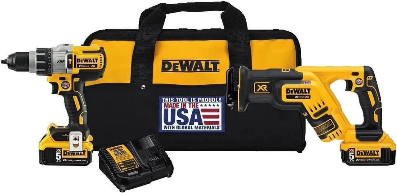 Main image of DEWALT 20V MAX* XR Cordless Drill Combo Kit, Brushless, 5.0-Ah, 2-Tool