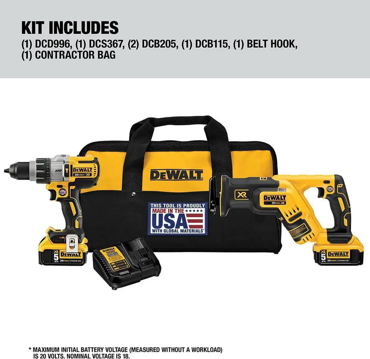 Alt view image 4 of 6 - DEWALT 20V MAX* XR Cordless Drill Combo Kit, Brushless, 5.0-Ah, 2-Tool
