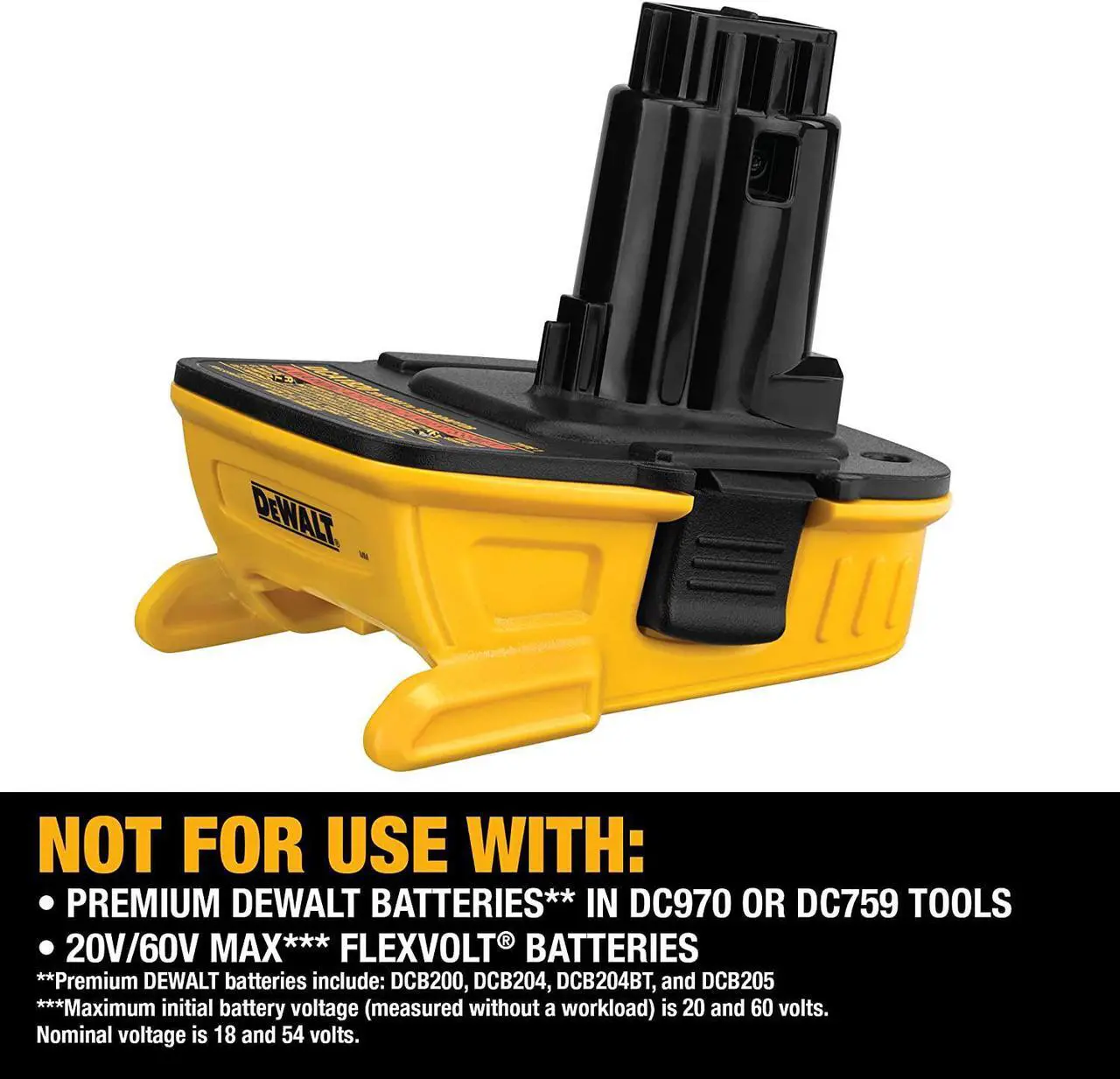 Alt view image 4 of 4 - DEWALT 20V MAX Battery Adapter Kit, 18V to 20V, 2 Batteries and Charger Included