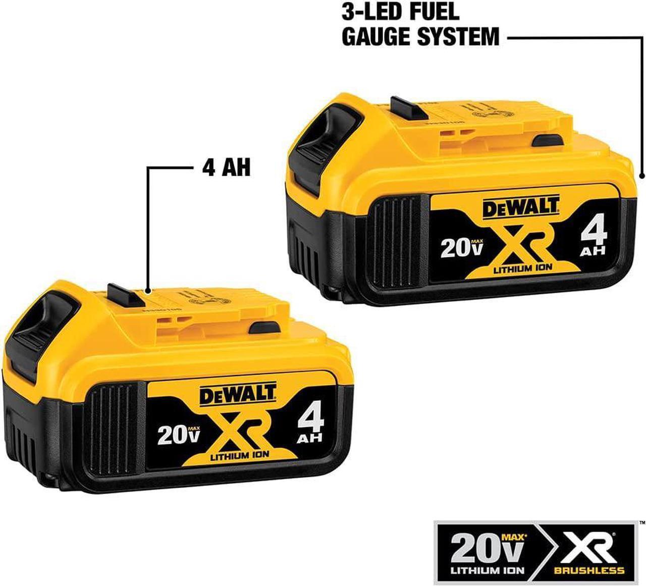 Alt view image 2 of 2 - DEWALT 20V MAX* XR Battery, 4.0-Ah, 2-Pack (DCB204-2) , Black