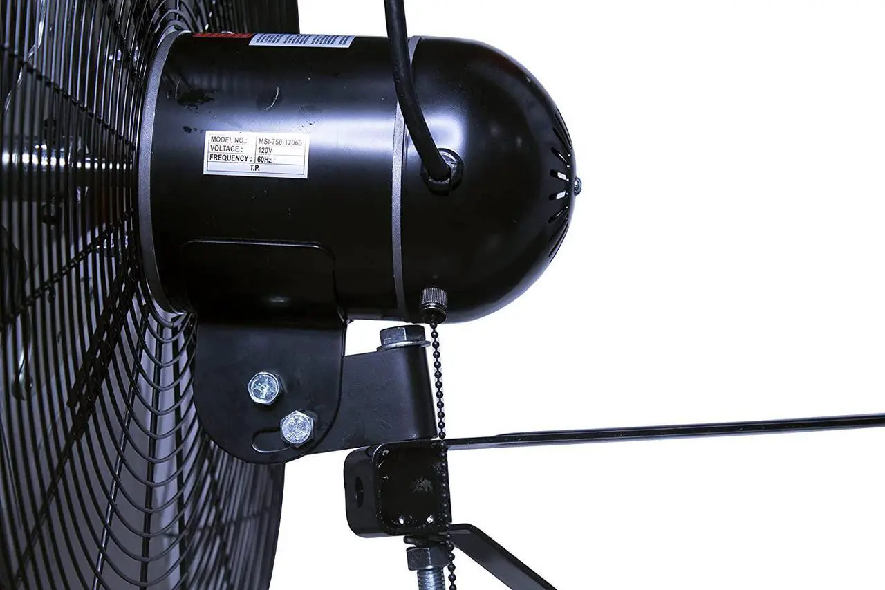 Alt view image 3 of 6 - K Tool International 77731; 30 Inch Non-Oscillating Wall Mounted Industrial Fan; Cool Your Shop, Garage, or Workspace, 3 Speed Motor, 6 Foot Power Cord, 7930 Max CFM, Includes Mounting Hardware, Black