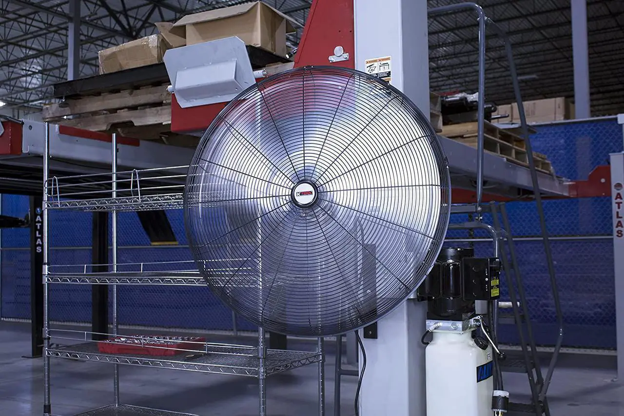 Alt view image 4 of 6 - K Tool International 77731; 30 Inch Non-Oscillating Wall Mounted Industrial Fan; Cool Your Shop, Garage, or Workspace, 3 Speed Motor, 6 Foot Power Cord, 7930 Max CFM, Includes Mounting Hardware, Black