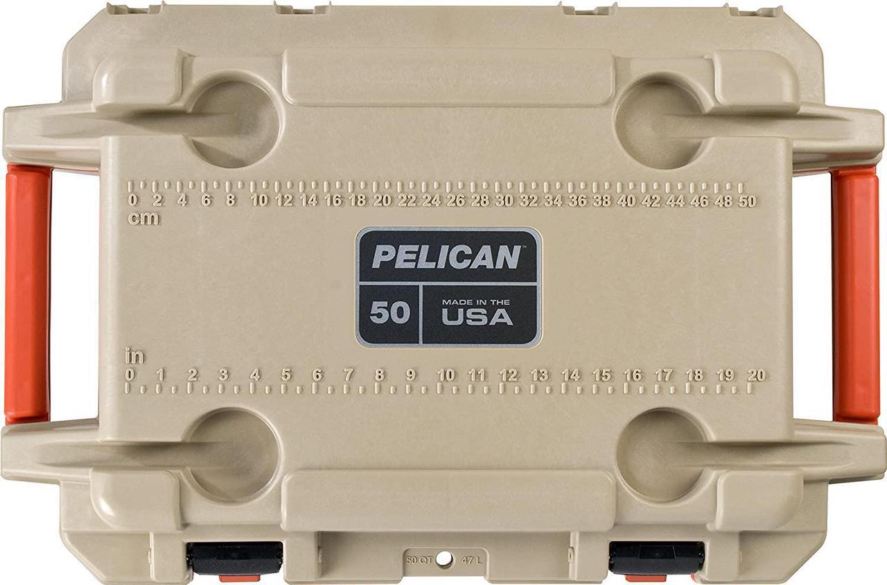 Alt view image 4 of 7 - Pelican 50 Quart Elite Cooler Tan/Orange