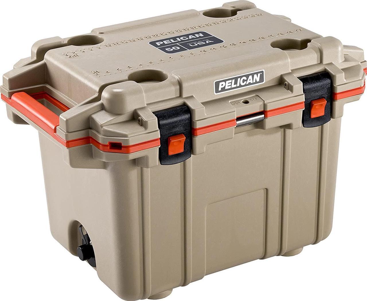 Main image of Pelican 50 Quart Elite Cooler Tan/Orange