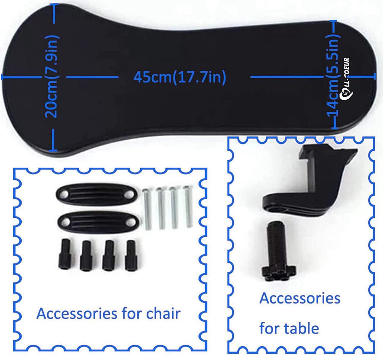 Alt view image 5 of 5 - Ergonomic Armrest Mouse Pad Holder Adjustable Computer Desk Extender Arm Wrist Rest Support for Table and Chair (Black)