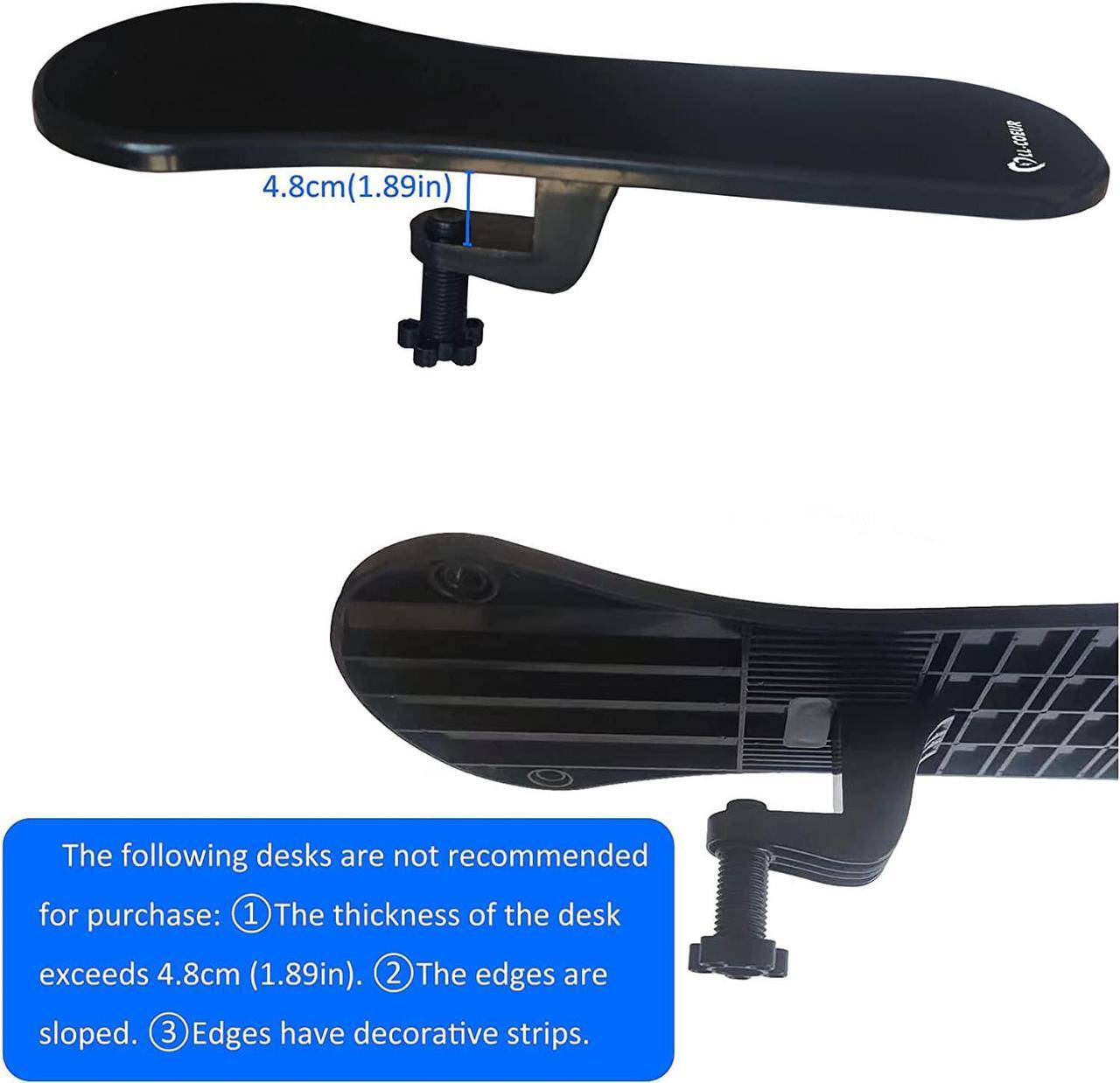 Alt view image 3 of 5 - Ergonomic Armrest Mouse Pad Holder Adjustable Computer Desk Extender Arm Wrist Rest Support for Table and Chair (Black)