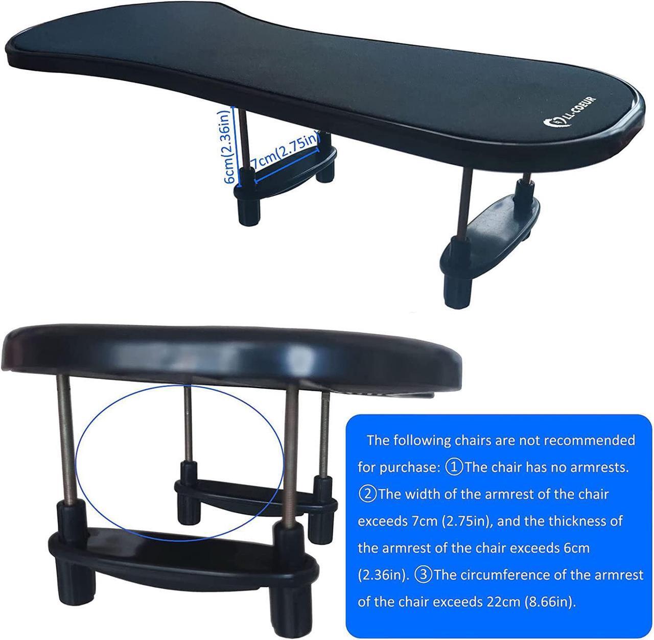 Alt view image 4 of 5 - Ergonomic Armrest Mouse Pad Holder Adjustable Computer Desk Extender Arm Wrist Rest Support for Table and Chair (Black)