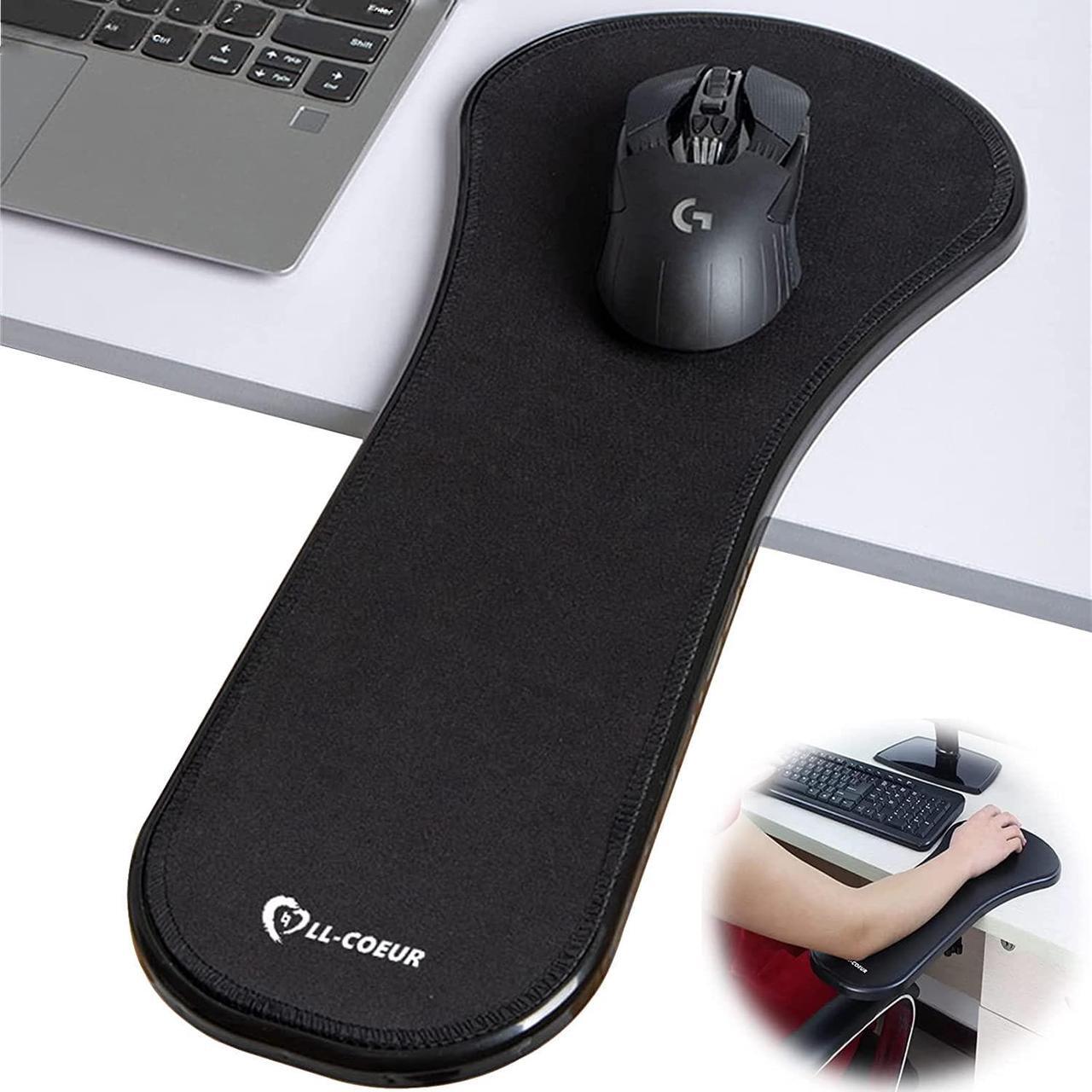 Main image of Ergonomic Armrest Mouse Pad Holder Adjustable Computer Desk Extender Arm Wrist Rest Support for Table and Chair (Black)