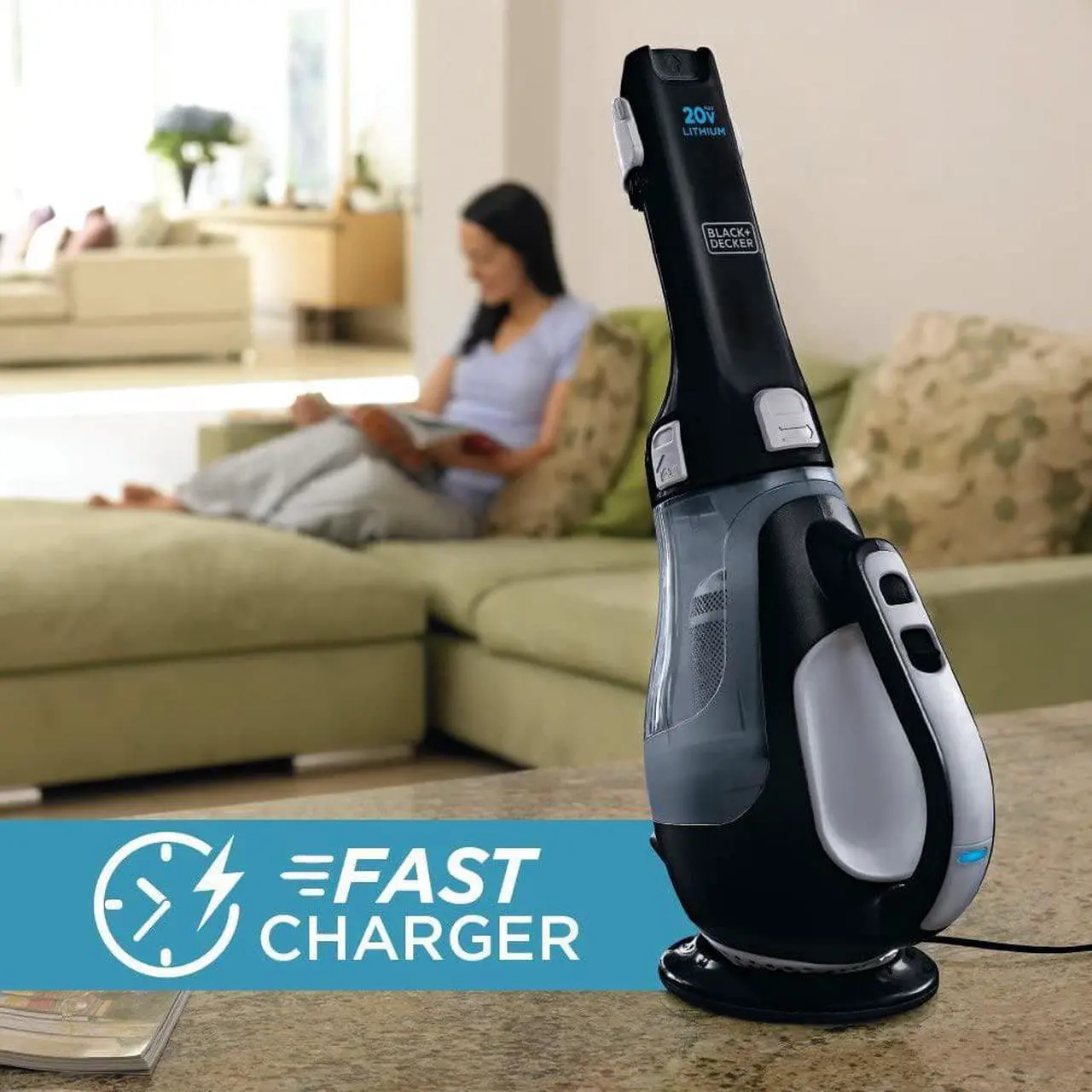 Alt view image 6 of 7 - BLACK+DECKER 20V Lithium Compact Hand VAC Dustbuster Handheld Vacuum, Cordless, Black