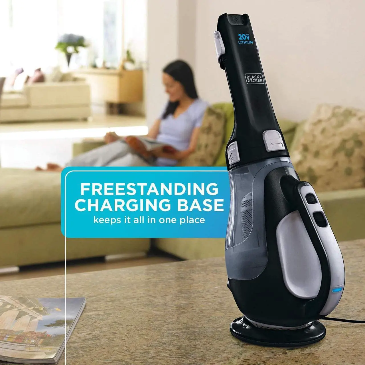 Alt view image 5 of 7 - BLACK+DECKER 20V Lithium Compact Hand VAC Dustbuster Handheld Vacuum, Cordless, Black
