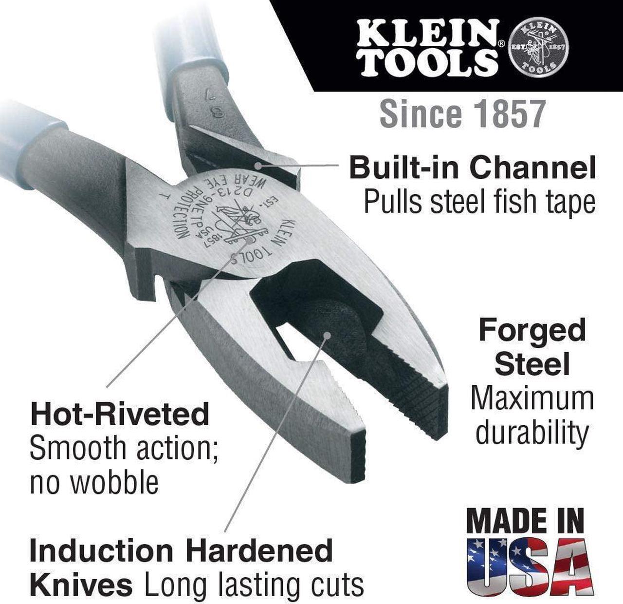 Alt view image 3 of 7 - Klein Tools Tool Kit, Tool Set Includes Basic Tools, Pouch and Belt for Journeyman, Linesman, Professionals and Homeowners, 14-Piece