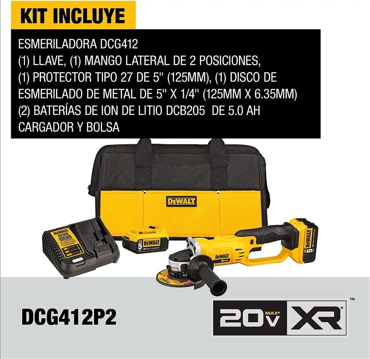 Alt view image 7 of 7 - DEWALT 20V MAX* Angle Grinder Tool Kit, 4-1/2-Inch