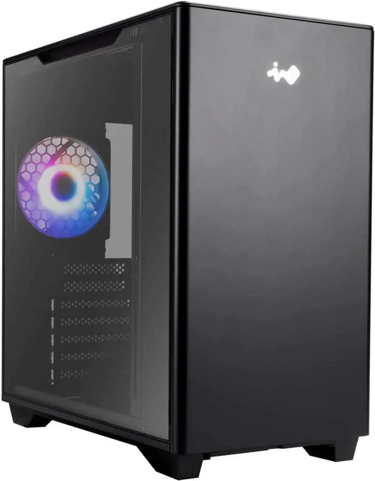 Main image of In Win A5 Gaming Chassis, Type-C Port Tempered Glass Side Panel - Water Cooling Ready - Mercury 120mm ARGB Rear Fan, Black