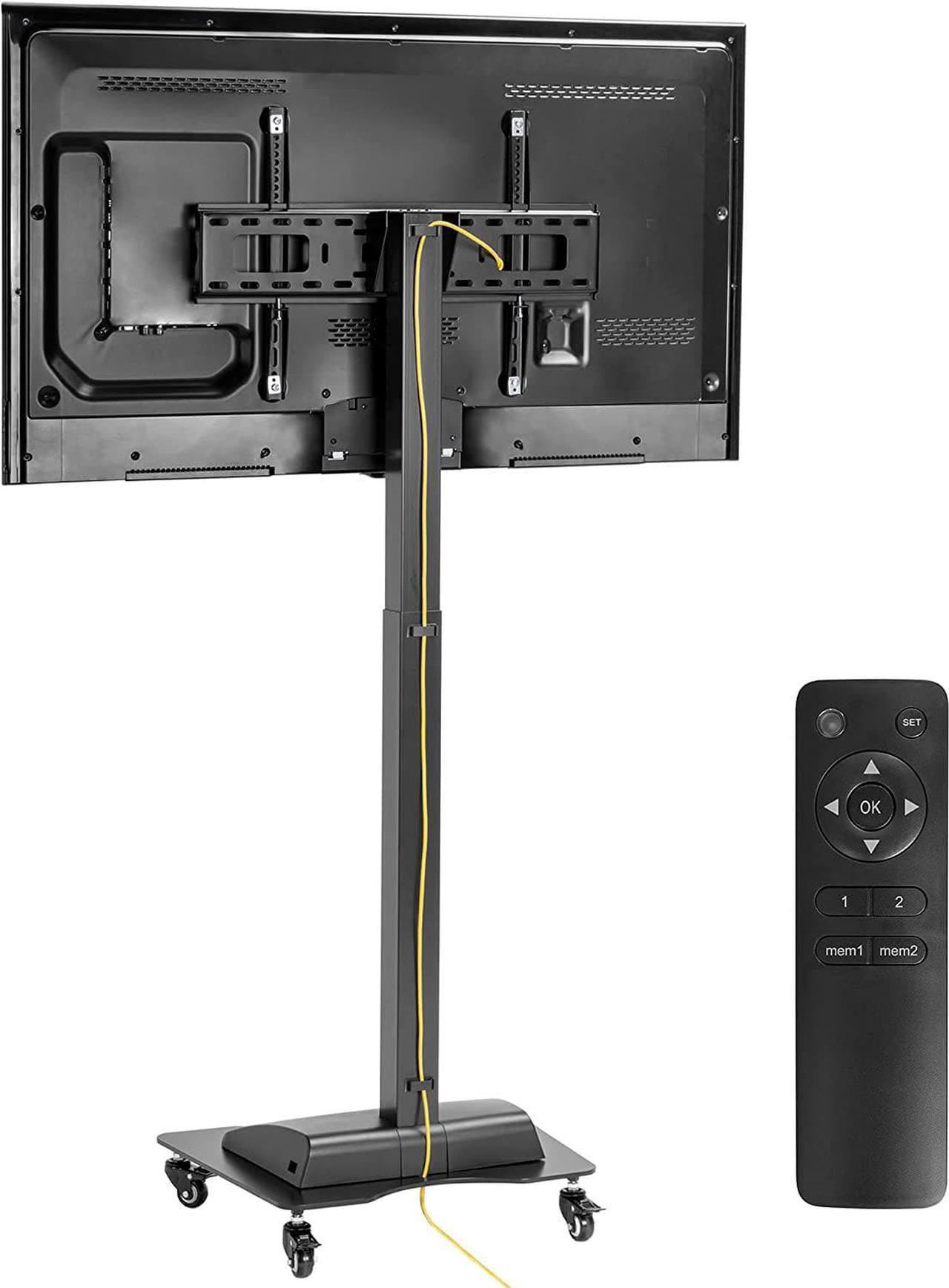 Main image of Motorized & Mobile 2-in-1 TV Lift Cart for 37-75 inch Flat/Curved Screens Automated Lift with Remote Height Adjustable up to 57" Floor Rolling Stand with Locking Wheels for Home Office